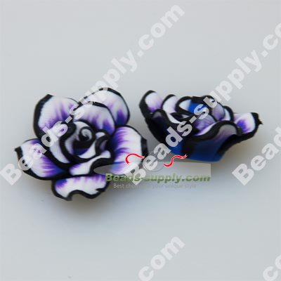 Fimo Mixed Color Flower Beads 20mm - Click Image to Close