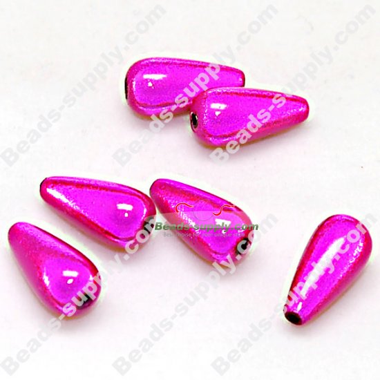 Miracle Beads Teardrop beads 6 *10mm , Fuchsia - Click Image to Close