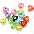 Spot Drill Heart Beads 8mm,Mixed Color