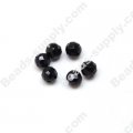 black agate(natural), 6mm faceted Round beads