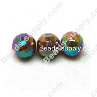6 MM Acrylic Football Beads , AB Colored , Coffee