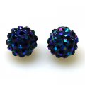 Bead,Round Resin Pave Beads,Blue Base,Sapphire AB,Sold 100 Pcs Per Package