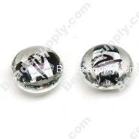 Foiled glass Coin Beads 20mm