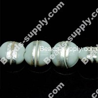 Glass Silver Foiled Coin Beads 20mm