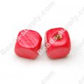 Wood Square Bead 10x10mm,Red
