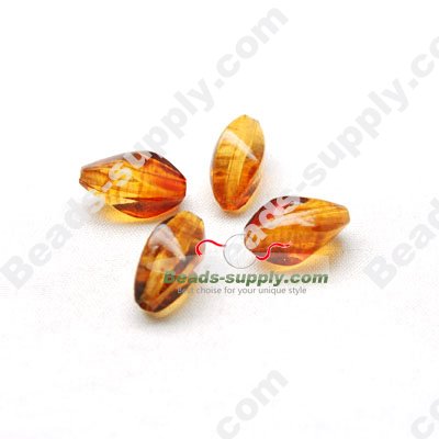Amber color Twist Beads 7x14mm - Click Image to Close