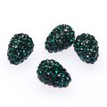 Beads,8x12mm pave teardrop beads,full crytal fimo beads,green
