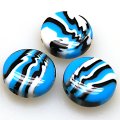 Beads,stripes damasks resin coin beads ,8x18mm flat round,aquamarine color