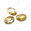 Gold Painted Faced Beads 18x13x8mm