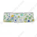 Millefiori Glass Multi-Flower Flat Square Beads 10 mm
