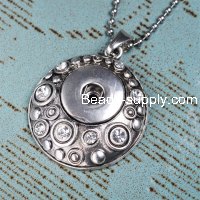 Necklace,crystal round pendant noosa necklade fits noosa chunk charm